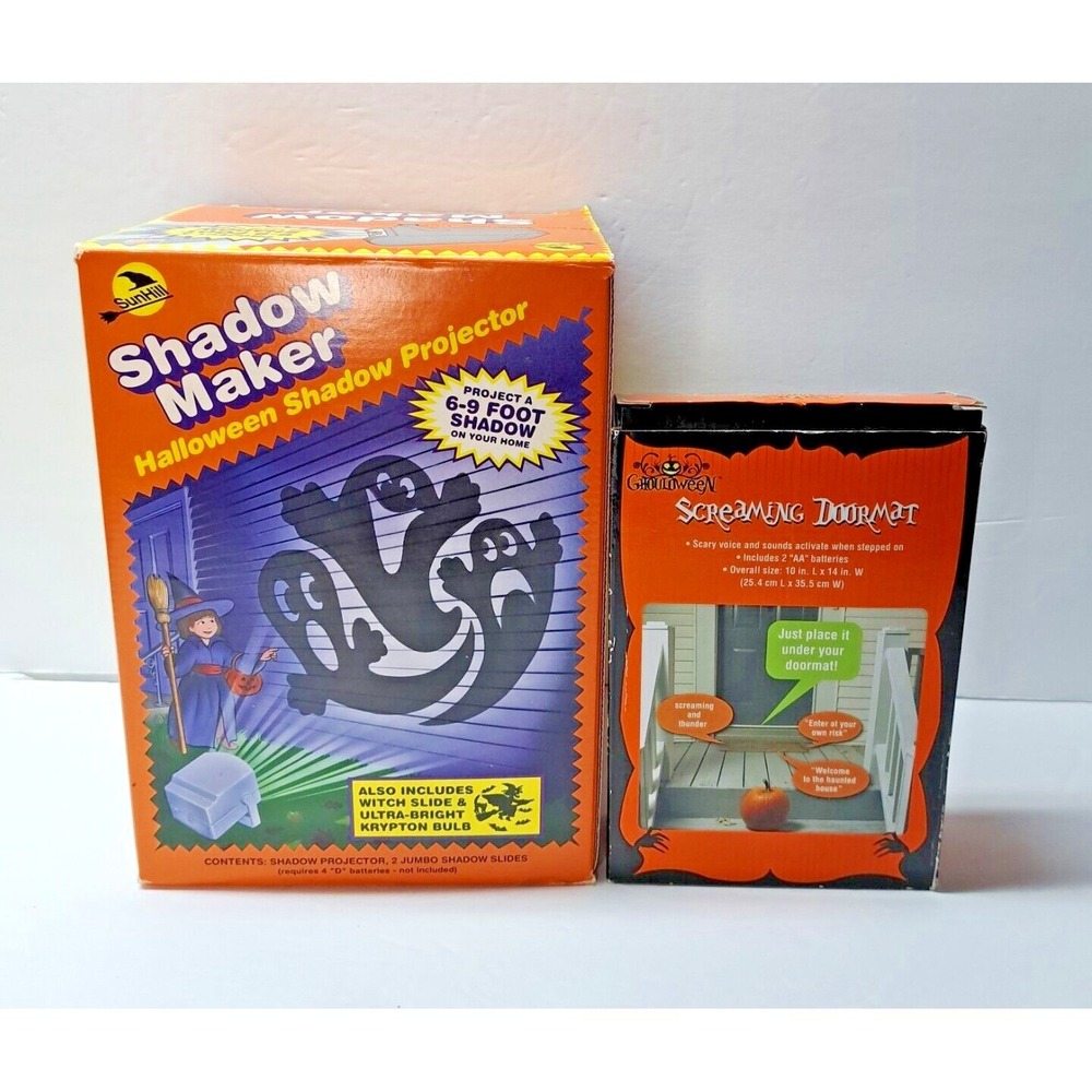 Sun Hill Vintage Shadow Maker Halloween Projector  w/Spooky Screaming Doormat